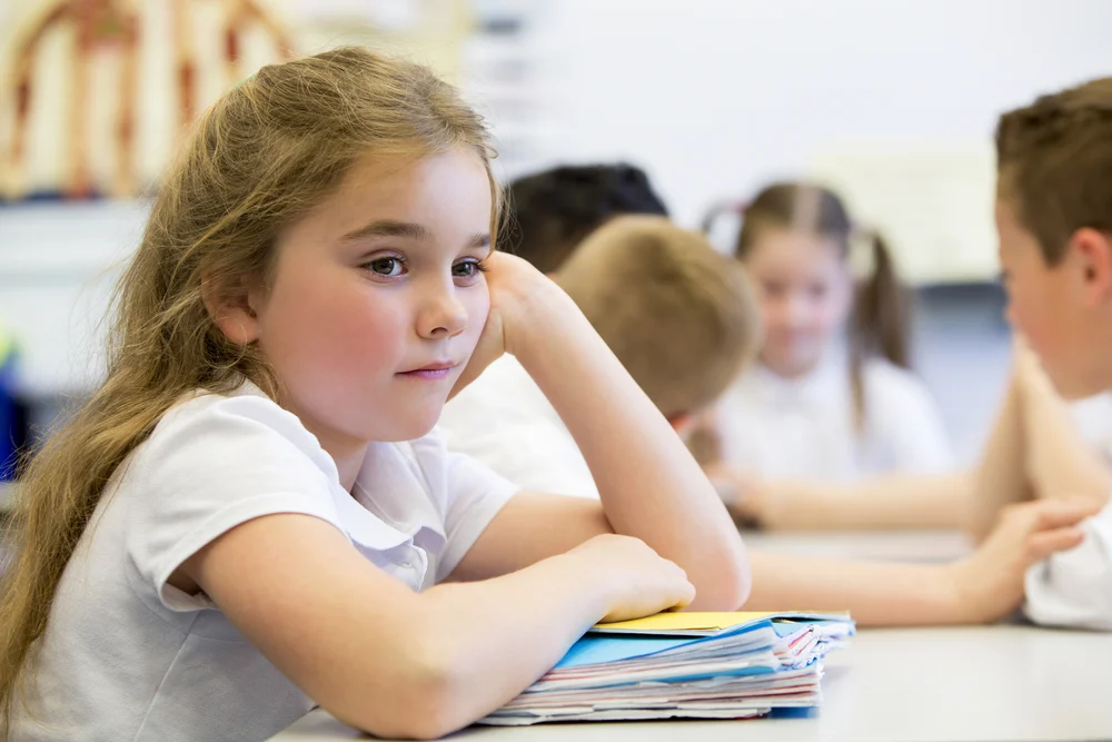 disengaged girl at school