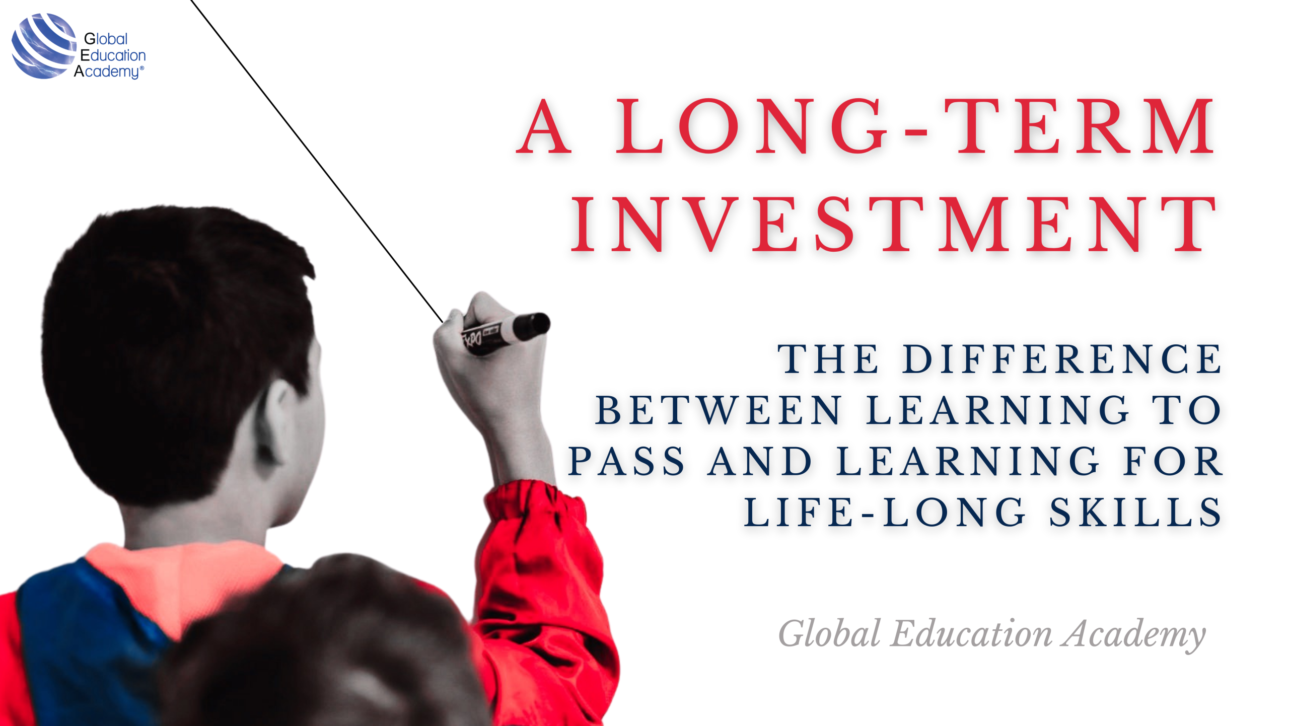 Title image, child writing on whiteboard