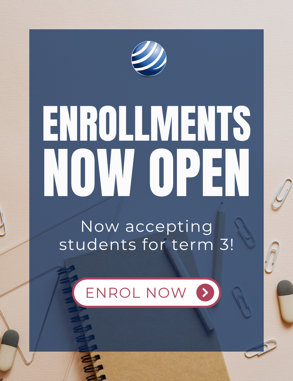 Web Home page carousel - T3 Enrol Now